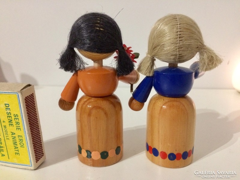 Retro small decorative wooden doll