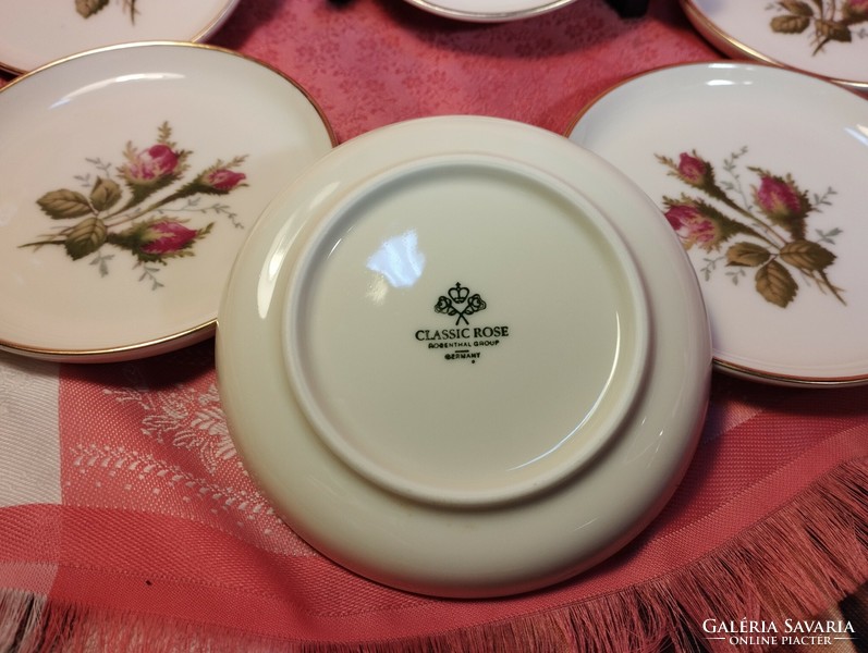 Rosenthal, 6 pcs. Rose pattern small bowl, plate