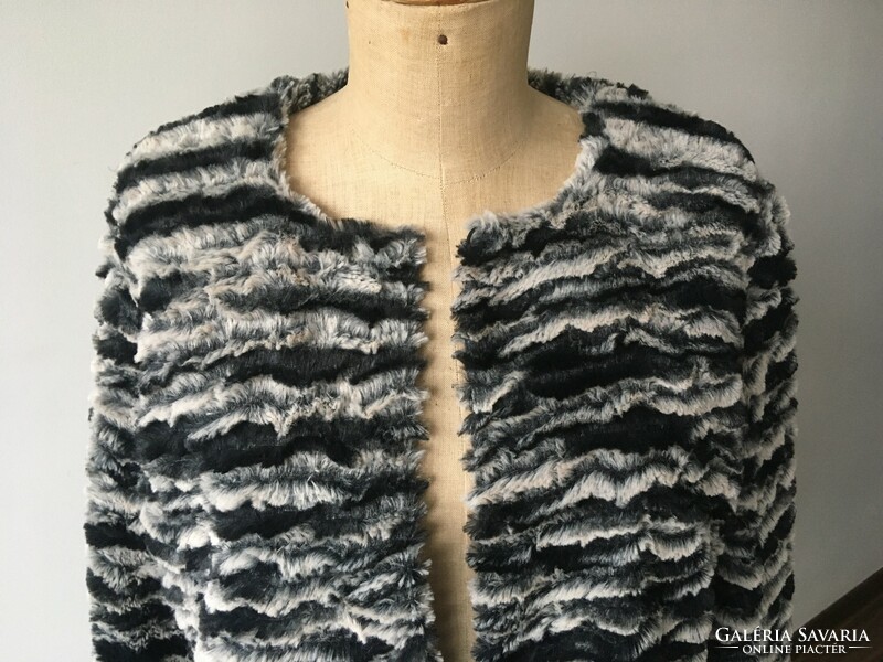 M&s (marks & spencer) collection winter, transitional, elegant faux fur coat, size: uk14, 42, l