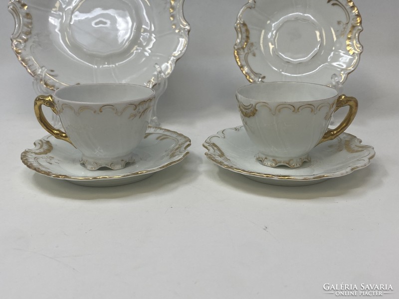 Wonderful pfeiffer & löwenstein, schlackenwerth vienna austria porcelain coffee cups and plates -cz