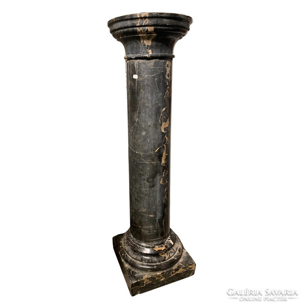 Marble column black, pedestal m00326