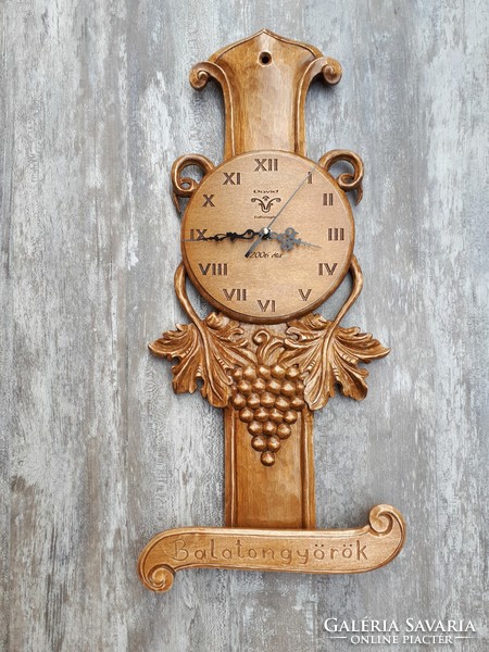 Clock wall clock grape clock wooden clock grape picture wall picture wine winery carved grape wood carving must wood gift