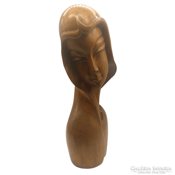 Art deco female wooden bust m00279