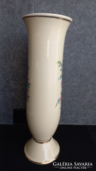 Antik Zsolnay porcelán váza 27 cm, vajszínű, ritka festésű, jelzett