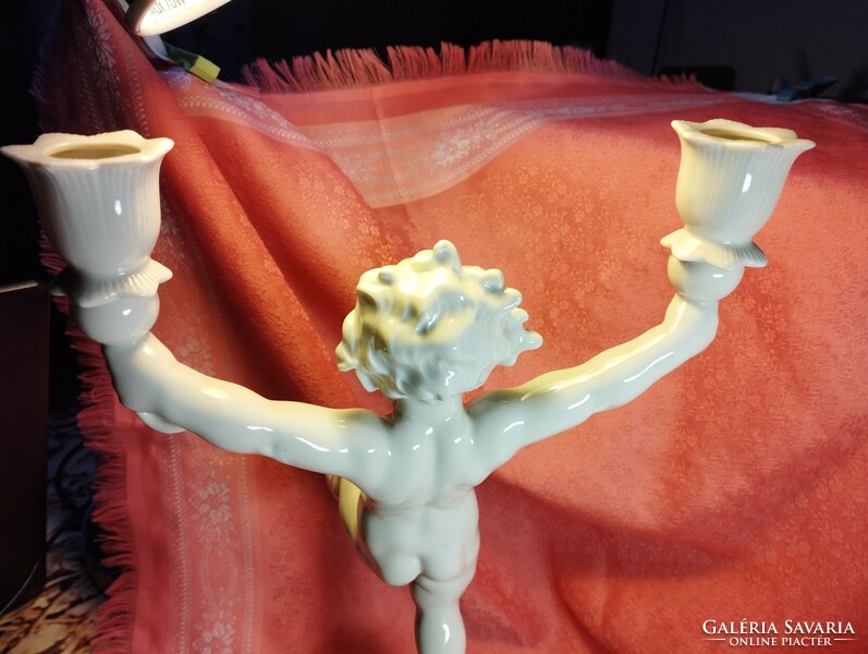 Metzler & Ortloff rare large porcelain candle holder