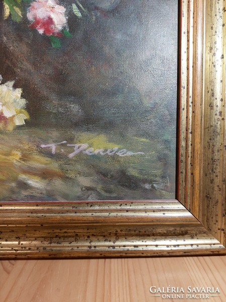 T. Denver Spring Floral Oil Painting
