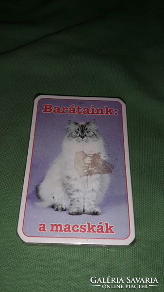 Retro unopened Hungarian Tamás and Komlós - our friends are the cats. Playing card according to the pictures