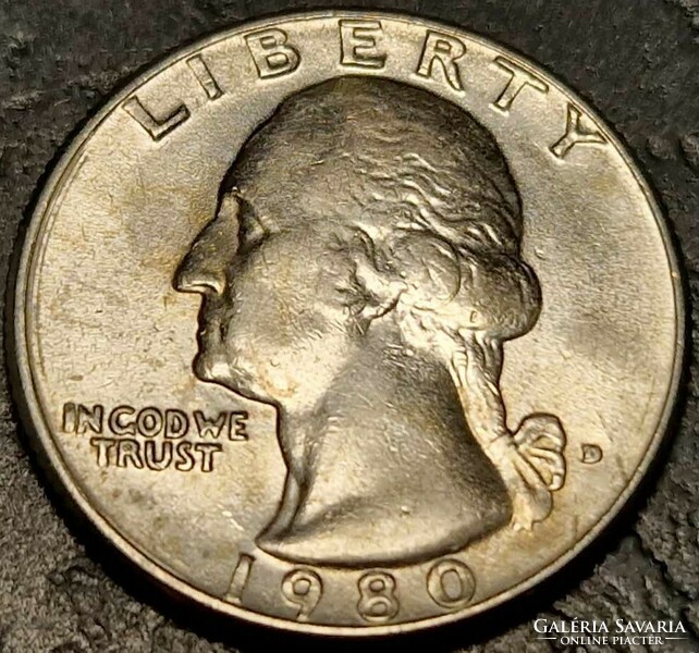 ¼ Dollar, 1980.D., Washington quarter