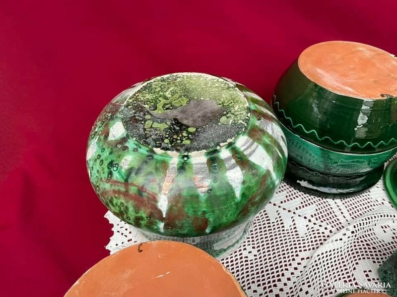 9 Pcs fabulous green ceramic pot hanging pot planter midcentury modern home decoration pot