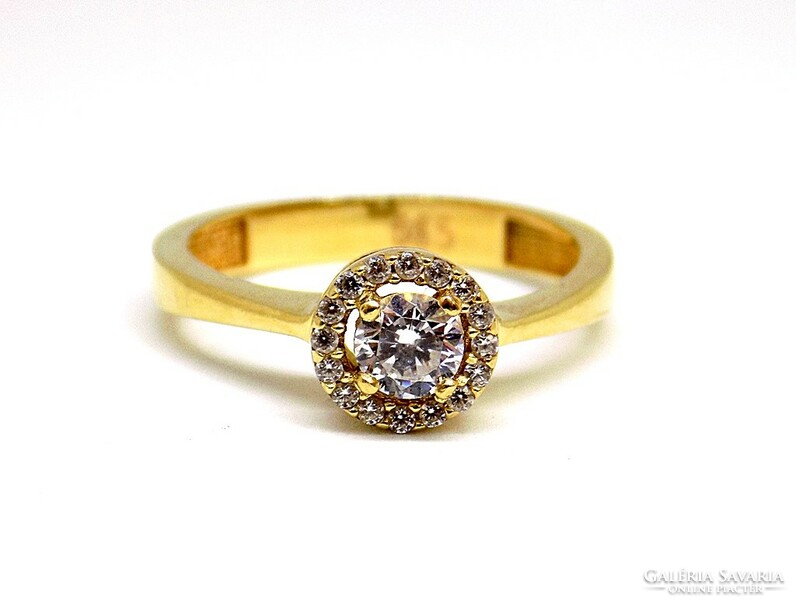 Köves virágos arany gyűrű (ZAL-Au119923)