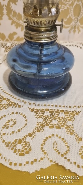 Rare blue small kerosene lamp 18 cm