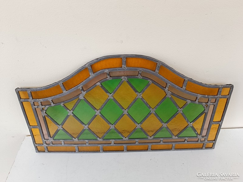 Antique stained glass window lead glass 3 pieces 589 8166