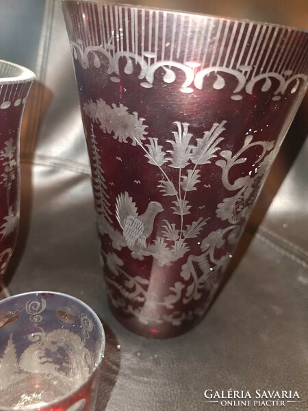 Fridrich Egermann antik cseh üveg vázák