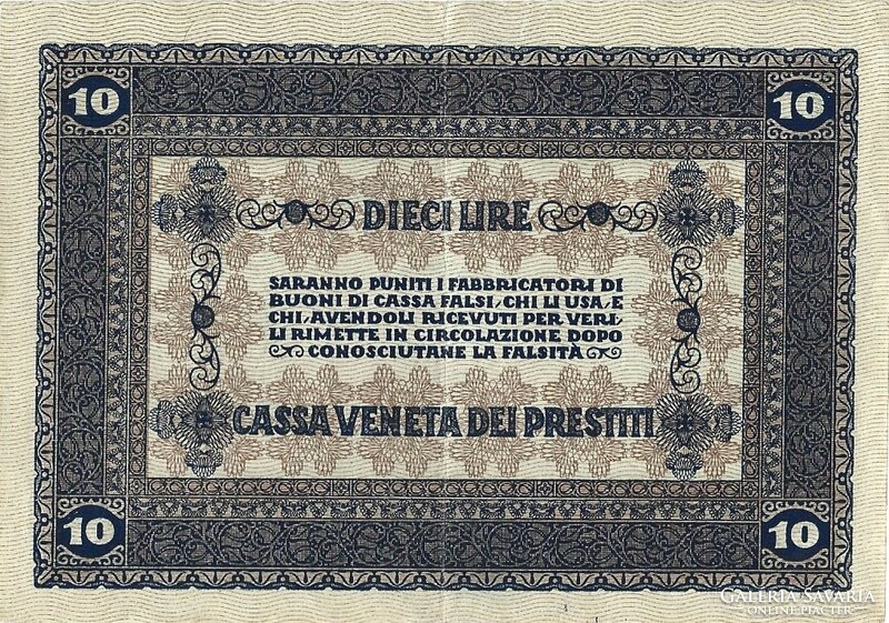 10 Lire lira 1918 Italy Venice 1.