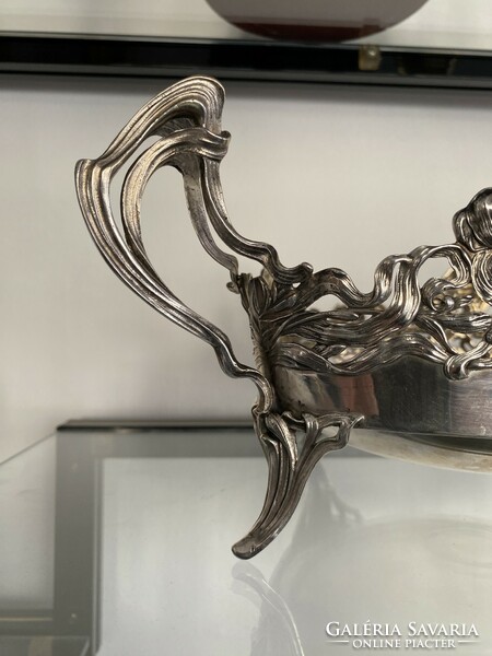 Szecesszió Ezüst asztalközép Kinálótál