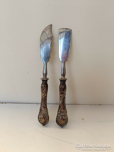 Antik ezüst nyelű hal kés készlet 2 darab eredeti dobozában 562 8182