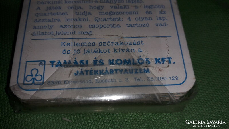 Retro unopened Hungarian Tamás and Komlós - our friends the wild animals ii. Playing card according to the pictures