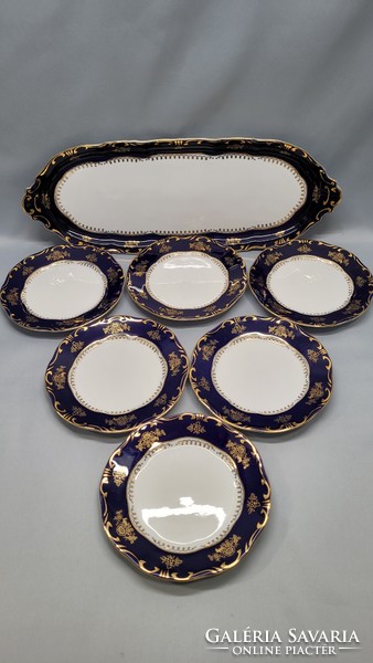 Zsolnay Pompadour I. porcelán szendvicses készlet