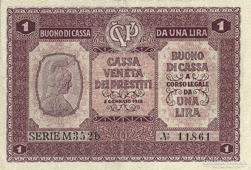 1 lira 1918 Olaszország Velence 2.