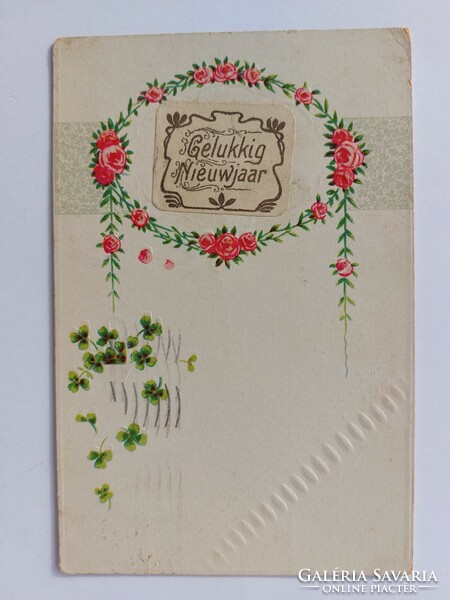 Old postcard 1916 postcard rose clover