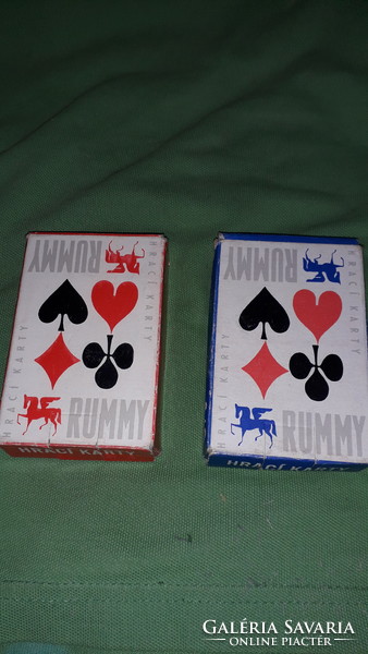 Complete old Czechoslovak rummy, French cards with 2 decks in one box as shown in the pictures