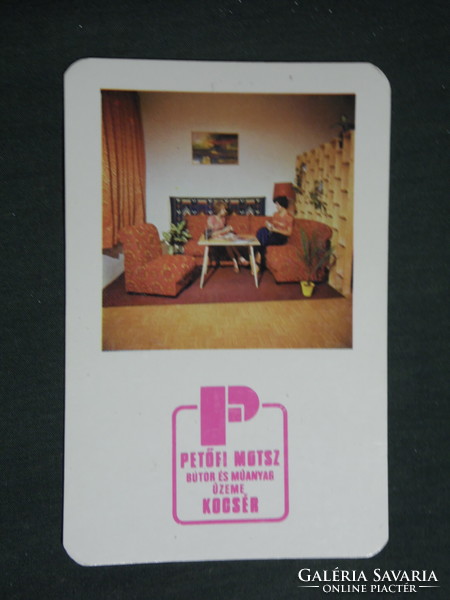 Kártyanaptár, Petőfi MGTSZ bútor műanyag üzem, Kocsér , 1983,   (3)