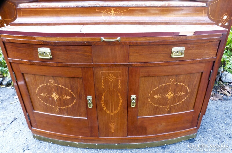 Inlaid art nouveau sideboard.