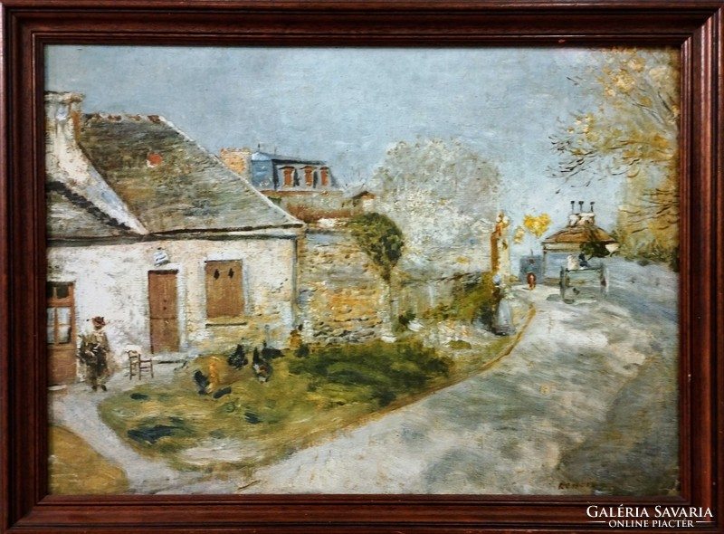 Renoir - la provende des poules - framed canvas print