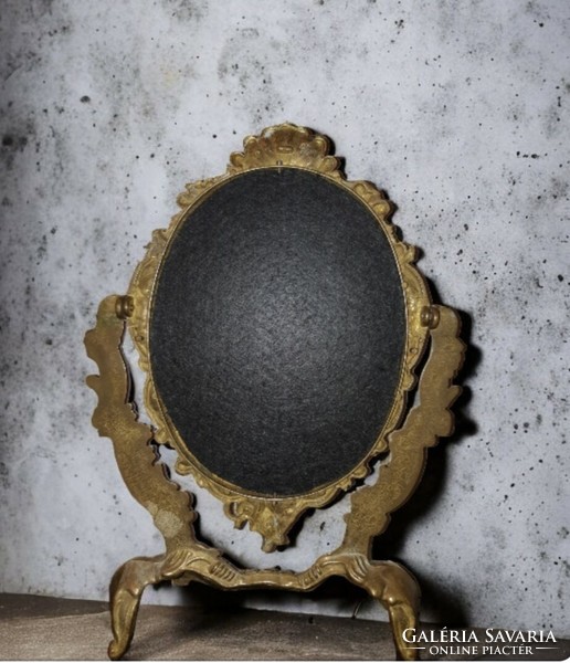 Réz barokk stílusú asztali tükör