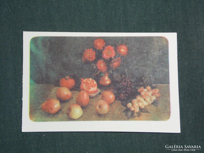 Card calendar, Soviet Union, Russian, art, fruit still life, 1978, (3)
