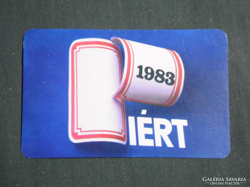 Kártyanaptár, Piért papír írószer vállalat,1983,   (3)