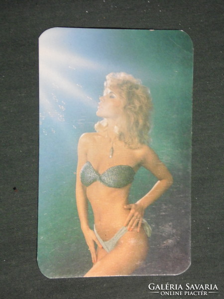 Card calendar, halért company, judge ica erotic female model, 1983, (3)