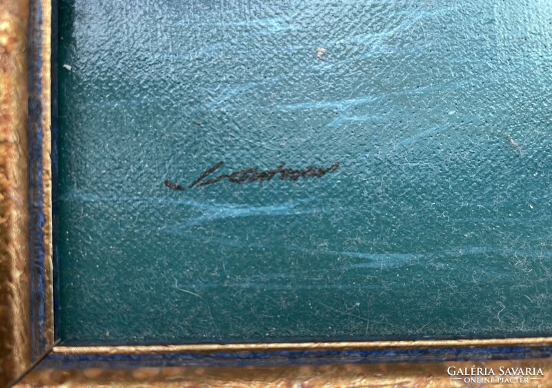 János Jantner, sailing c. Creation, acrylic, canvas, 35x48 cm, + frame