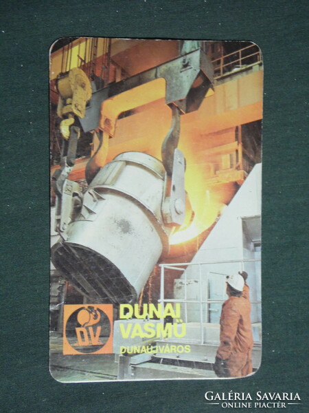 Kártyanaptár, Dunai vasmű Dunaújváros ,vas öntöde részlet, 1983,   (3)