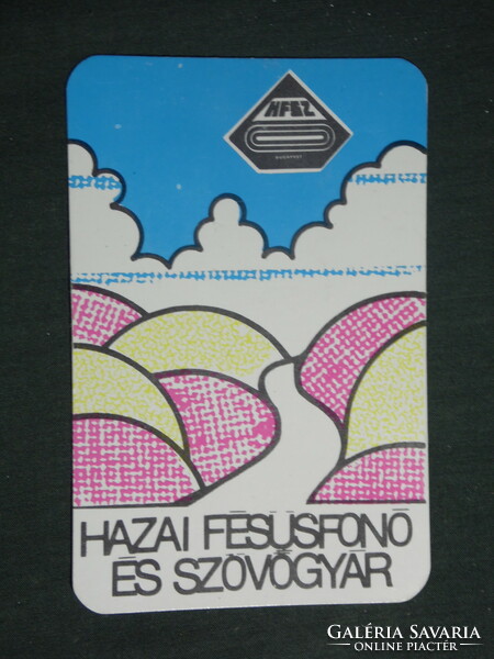 Kártyanaptár, HFSZ,hazai fésűfonó szövőgyár, Budapest ,grafikai rajzos, 1983,   (3)