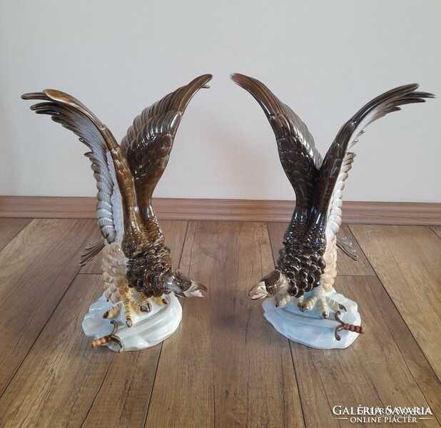 Old Herend porcelain turul / pair of eagle birds