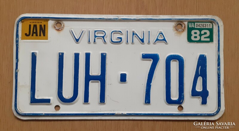 Usa american license plate license plate luh-704 virginia