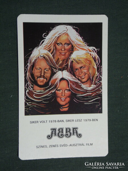 Card calendar, motion picture cinema, abba band ensemble film, 1979, (3)