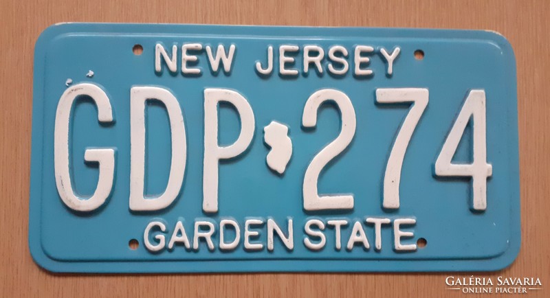 USA amerikai rendszám rendszámtábla GDP-274 New Jersey Garden State