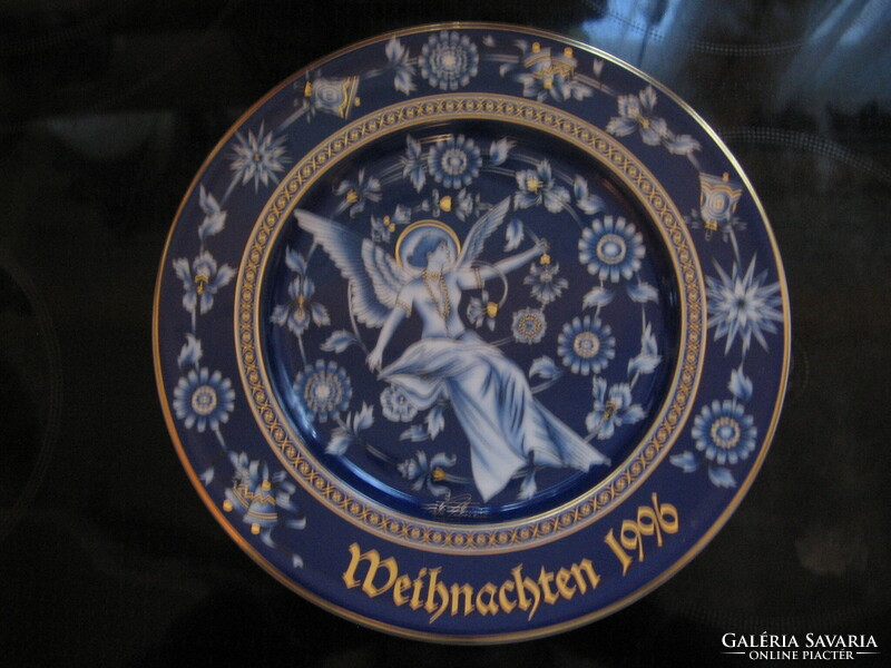 Gyűjtői karácsonyi angyalos fali tányér Hutschenreuther Weihnachten 1996