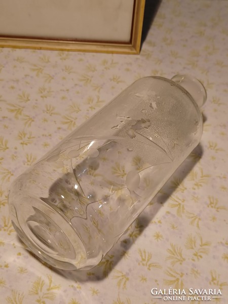 Brandy drink cut glass bottle with polished base