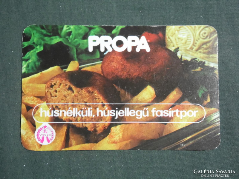 Kártyanaptár, VOSZK , Propa fasírtpor,1983,   (3)