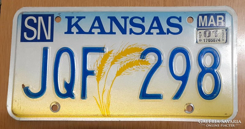 Usa american license plate license plate jqf 298 kansas