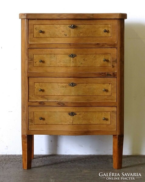 1P510 old four-drawer chest of drawers with marquetry