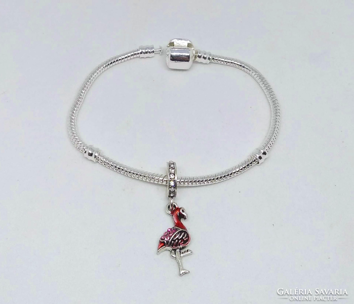 Pandora replica for pink flamingo charm bracelet, necklace 168