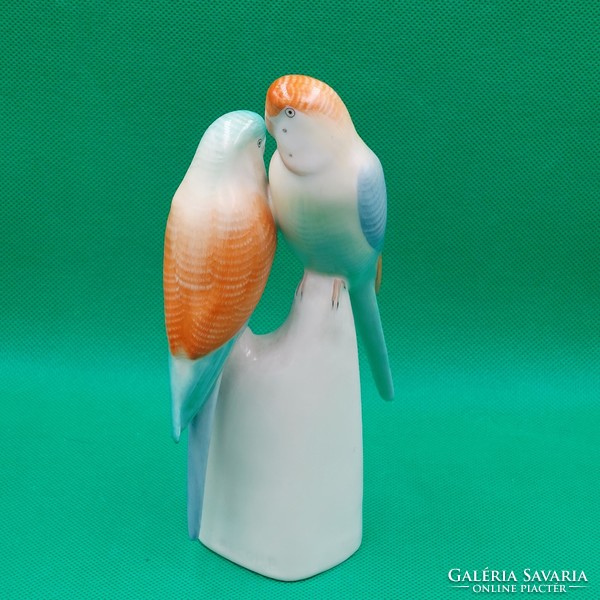 Béla Balogh raven house parrot couple figurines