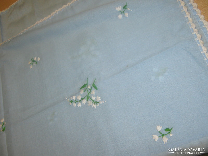 Two old embroidered tablecloths with snow flowers
