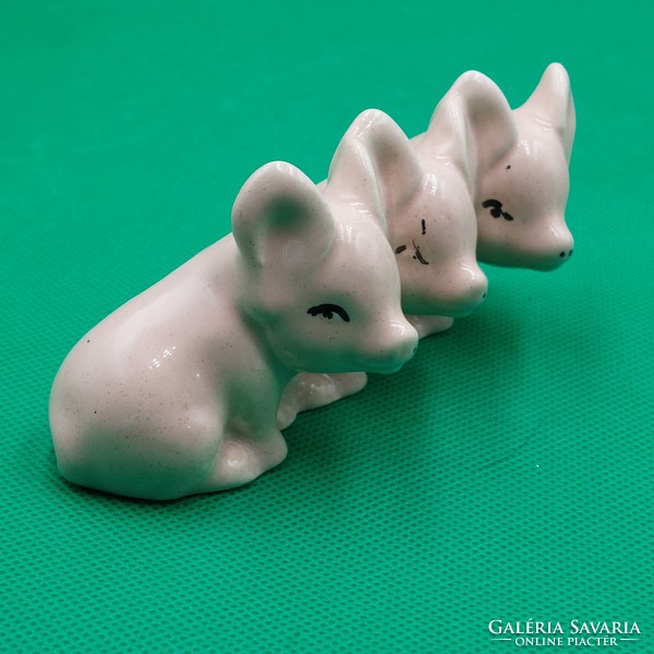 Retro ceramic three little pigs, lucky pig figurines
