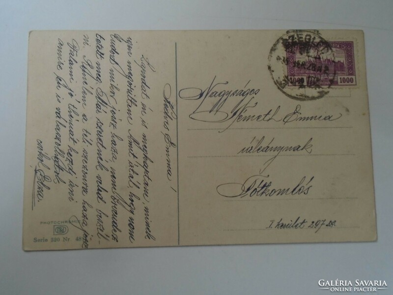 D199464 old postcard Czegled 1920's Németh for Miss Emma - totómlós