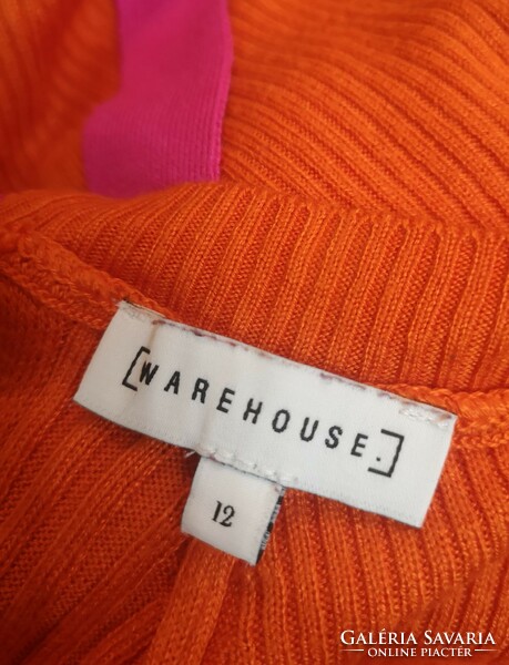 Warehouse 40-es ciklámen-narancs színű 100% viscose blúz, póló